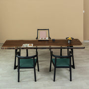KAZANA Black Walnut Clear Epoxy Live Edge Dining Table 31.89"Wx 94.09"L