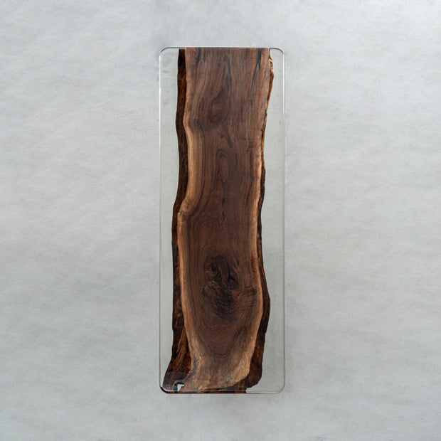 KAZANA Black Walnut Clear Epoxy Live Edge Dining Table 31.89"Wx 94.09"L