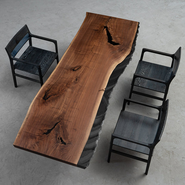 KAZANA Live Edge Black Walnut Epoxy Table 35.04"Wx 104.33"L