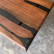 KAZANAHOME Black Walnut Wood Epoxy Resin Table