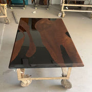 KAZANAHOME Black Walnut Wood Epoxy Resin Table
