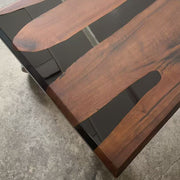 KAZANAHOME Black Walnut Wood Epoxy Resin Table