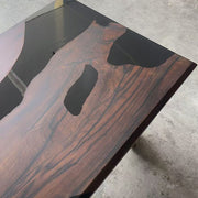 KAZANAHOME Black Walnut Wood Epoxy Resin Table