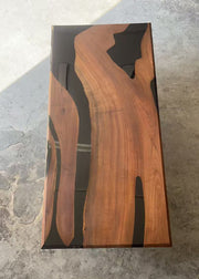 KAZANAHOME Black Walnut Wood Epoxy Resin Table