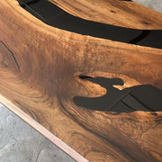 KAZANAHOME Black Walnut Wood Epoxy Resin Table