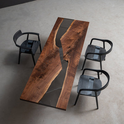 Black Walnut Epoxy River Table Tops 33.46"Wx102.30" L KAZANA HOME